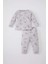 Kız Bebek Yıldız Desenli Uzun Kollu Waffle Pijama Takımı C0660A524SP 6