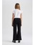 Kız Çocuk Siyah İspanyol Yırtmaçlı Paça Pantolon B6893A824SM 17