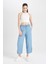 Culotte Yüksek Bel Kısa Geniş Paça Yırtmaçlı Jean Pantolon B5200AX24SM 9