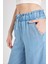 Culotte Yüksek Bel Kısa Geniş Paça Yırtmaçlı Jean Pantolon B5200AX24SM 12