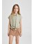 Kız Çocuk Cropped Fit Kısa Kollu Gömlek C0819A824SM 7