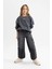 Kız Çocuk Oversize Geniş Kalıp Bisiklet Yaka Baskılı Sweatshirt C0103A824SP 16