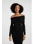 Slim Fit Dar Kesim Açık Omuz Basic Düz Uzun Kollu Midi Triko Elbise 12
