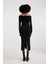 Slim Fit Dar Kesim Açık Omuz Basic Düz Uzun Kollu Midi Triko Elbise 14