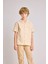 Erkek Çocuk Oversize Geniş Kalıp Polo Yaka Gofre Dokulu Kısa Kollu Gömlek B6620A824SM 10
