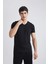 Slim Fit Dar Kesim V Yaka Kısa Kollu Üst L4884AZ24SM 7