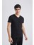 Slim Fit Dar Kesim V Yaka Kısa Kollu Üst L4884AZ24SM 10