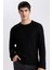 Relax Fit Bisiklet Yaka Basic Düz Triko Kazak B9723AX24SP 6