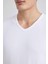 Slim Fit Dar Kesim V Yaka Kısa Kollu Üst L4884AZ24SM 11