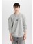 Comfort Regular Fit Rahat Kalıp Bisiklet Yaka Baskılı Sweatshirt C1663AX24SP 9