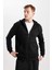 Regular Fit Kapüşonlu İçi Yumuşak Tüylü Cepli Basic Düz Fermuarlı Sweatshirt X8331AZ24SP 13