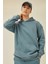 Comfort Regular Fit Rahat Kalıp Kapüşonlu Kanguru Cepli Basic Düz Sweatshirt B4446AX24SP 6