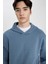 Comfort Regular Fit Rahat Kalıp Kapüşonlu Kanguru Cepli Basic Düz Sweatshirt B4446AX24SP 14