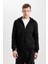 Regular Fit Kapüşonlu İçi Yumuşak Tüylü Cepli Basic Düz Fermuarlı Sweatshirt X8331AZ24SP 14