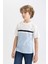 Erkek Çocuk Bisiklet Yaka Renk Bloklu Pike Kısa Kollu Tişört 13