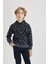 Erkek Çocuk Oversize Geniş Kalıp Desenli Kapüşonlu Sweatshirt C0355A823CW 12