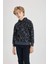 Erkek Çocuk Oversize Geniş Kalıp Desenli Kapüşonlu Sweatshirt C0355A823CW 13