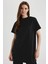 Regular Fit Bisiklet Yaka Basic Düz Kısa Kollu Siyah Tunik Tişört A8351AX24SP 8