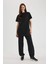 Regular Fit Bisiklet Yaka Basic Düz Kısa Kollu Siyah Tunik Tişört A8351AX24SP 9