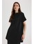 Regular Fit Bisiklet Yaka Basic Düz Kısa Kollu Siyah Tunik Tişört A8351AX24SP 10