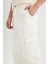%100 Pamuk Baggy Geniş Kalıp Normal Bel Geniş Paça Beyaz Jean Pantolon C1511AX24SM 11