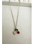 Çelik Altın Rengi Taşlı Meyve Minimal Kiraz Kolye (40CM) 4