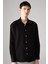 %100 Pamuk Relax Fit Polo Yaka Gabardin Uzun Kollu Siyah Gömlek C1477AX24SP 11