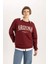 Relax Fit Bisiklet Yaka Üniversite Baskılı Kalın Kumaş Sweatshirt C1927AX23WN 9