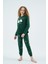 Kız Çocuk Uzun Kollu Desenli Yeşil Pijama Takımı C4T0N98 1