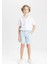 Erkek Çocuk Cepli Basic Düz Gabardin Şort C2955A824SM 7