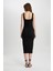 Bodycon Vücuda Oturan Basic Düz Kare Yaka Fitilli Kaşkorse Kolsuz Midi Elbise Z7577AZ24SM 11