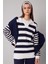 Regular Fit Çizgili Polo Yaka Tesettür Tişört Tunik C2850AX24SP 11