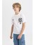 Erkek Çocuk Bisiklet Yaka Baskılı Kısa Kollu Tişört 9