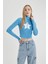 Coool Fitted Dik Yaka Baskılı Fitilli Kaşkorse Fermuarlı Sweatshirt C3256AX24SP 10
