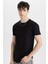 Long Muscle Fit Bisiklet Yaka Basic Düz Kısa Kollu Siyah Tişört N2104AZ24SP 6