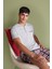 Regular Fit Pijama Takım Kısa Kollu Üst Şort Beli Lastikli Alt B7253AX24SP 9