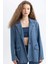 Oversize Geniş Kalıp Düğmeli Jean Blazer Ceket C3381AX24SM 10