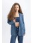 Oversize Geniş Kalıp Düğmeli Jean Blazer Ceket C3381AX24SM 13