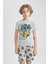Erkek Çocuk Pijama Takımı Baskılı Kısa Kollu Üst Şort C2779A824SM 13
