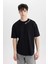 Boxy Fit Bisiklet Yaka Yaka Baskılı Baskılı Kısa Kollu Tişört 8