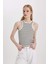 Slim Fit Dar Kesim Çizgili Halter Yaka Fitilli Kaşkorse Atlet C3119AX24SP 10