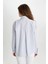 Oversize Geniş Kalıp Çizgili Yaka Boncuk Detay Oxford Uzun Kollu Gömlek B9322AX24SP 18
