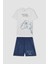 Erkek Çocuk 2'li Takım Baskılı Kısa Kollu Tişört Deniz Şortu C1395A824HS 8