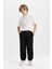 Erkek Çocuk Siyah Beli Paçası Lastikli Cepli Basic Düz Jogger Eşofman Altı C2093A824SP 7