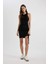 Bodycon Vücudu Saran Yuvarlak Yaka Fitilli Kaşkorse Kolsuz Mini Elbise B9613AX24SM 9