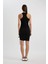 Bodycon Vücudu Saran Yuvarlak Yaka Fitilli Kaşkorse Kolsuz Mini Elbise B9613AX24SM 14