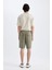 Relax Fit Keten Karışımlı Yazlık Bermuda Şort C1240AX24SM 12