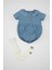 Kız Bebek Yeni Doğan 2'li Takım Kısa Kollu Yumuşak Jean Tulum Külotlu Çorap C2669A524SM 6