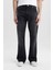 %100 Pamuk Flayer Fit Bol Kalıp Normal Bel Geniş Paça Siyah Jean Pantolon B8325AX24SM 13