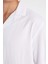 Beyaz Relax Fit Rahat Kesim Polo Yaka Krinkıl Kısa Kollu Gömlek C4127AX24AU 11